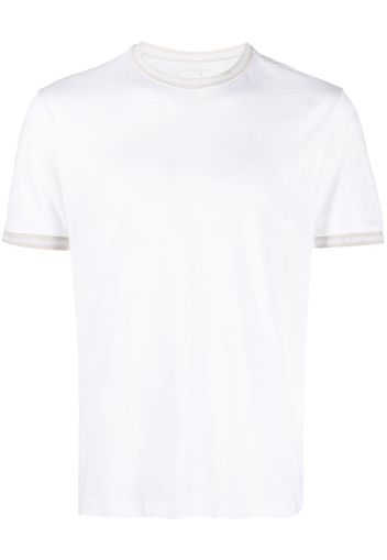 Eleventy T-shirt con bordi a righe - Bianco
