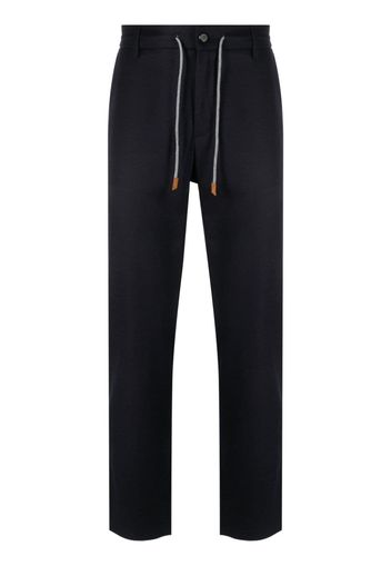 Eleventy drawstring-waist tapered-leg trousers - Blu