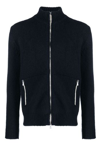 Eleventy high-neck knitted cardigan - Blu