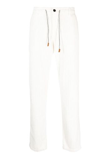 Eleventy corduroy drawstring-waistband trousers - Bianco