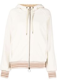 Eleventy drawstring-hood zipped-up bomber jacket - Toni neutri