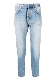 Eleventy stonewashed tapered-leg jeans - Blu