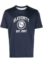 Eleventy T-shirt con stampa - Blu