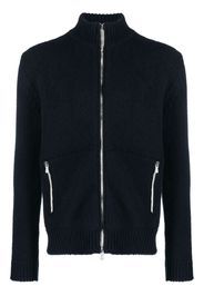 Eleventy high-neck knitted cardigan - Blu