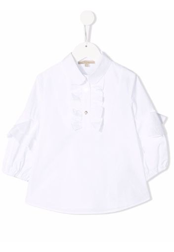 ELIE SAAB JUNIOR ruffle-bib cotton shirt - Bianco