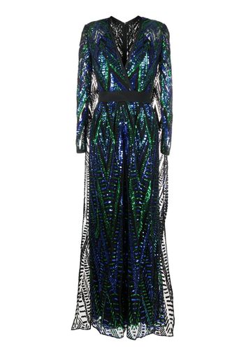 Elie Saab sequin-embellished cape jumpsuit - Verde