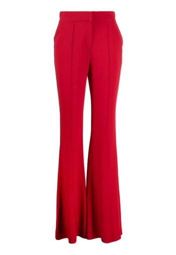Elie Saab high-waisted crepe flared trousers - Rosso