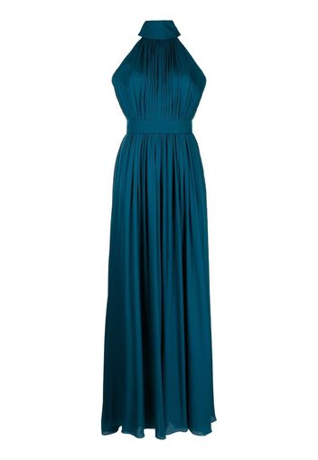 Elie Saab silk pleated wide-leg jumpsuit - Blu