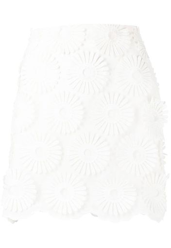 Elie Saab floral-embroidered miniskirt - Bianco