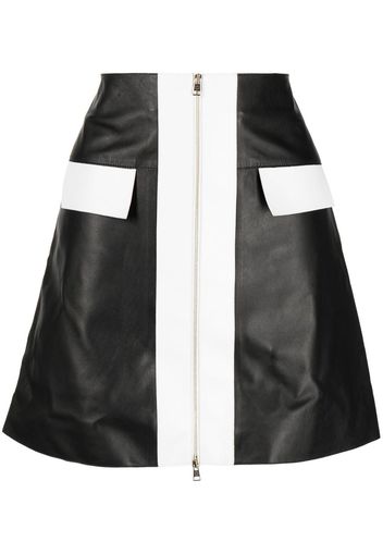 Elie Saab two-tone leather miniskirt - Nero