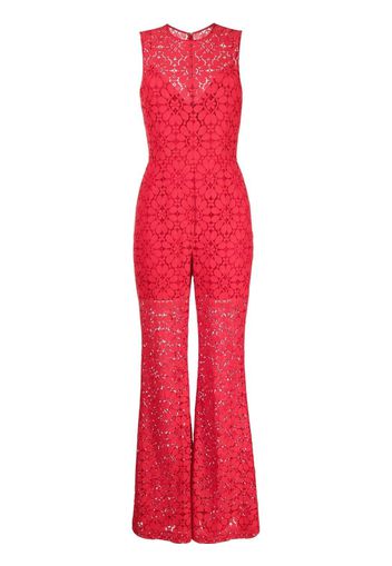 Elie Saab flared lace jumpsuit - Rosso