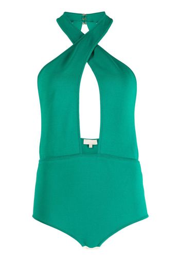 Elie Saab halter keyhole body suit - Verde