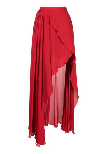 Elie Saab high-low fly away skirt - Rosso
