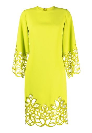 Elie Saab sequin-embellished lace-trimmed dress - Verde