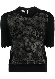 Elie Saab Top con lavorazione a maglia - Nero