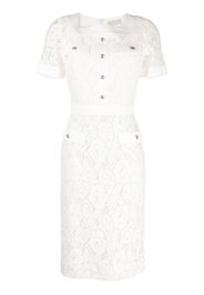 Elie Saab Abito midi in pizzo - Bianco