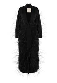 Elie Saab Cappotto con piume - Nero