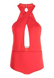 Elie Saab halter keyhole body suit - Rosso