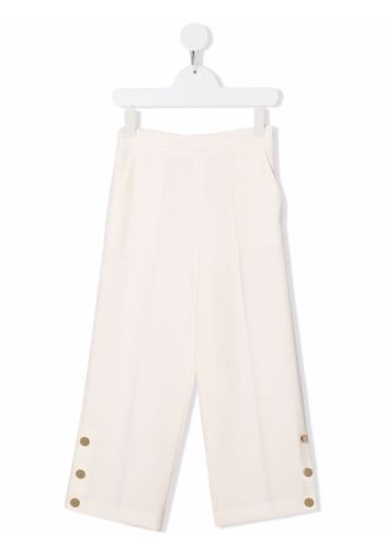 Elisabetta Franchi La Mia Bambina high-waisted wide leg trousers - Toni neutri