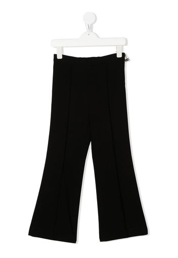 Elisabetta Franchi La Mia Bambina logo-charm flared trousers - Nero