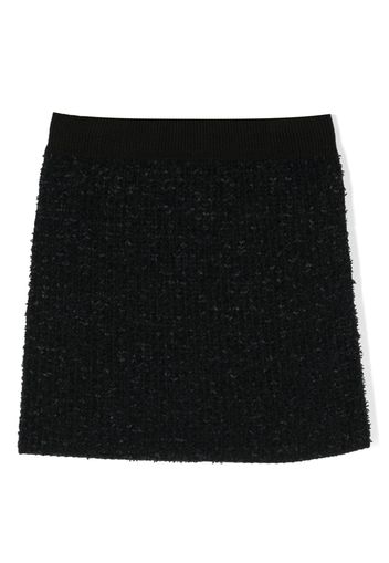 Elisabetta Franchi La Mia Bambina elasticated bouclé miniskirt - Nero