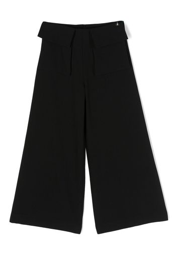 Elisabetta Franchi La Mia Bambina pocket-detail wide-leg trousers - Nero