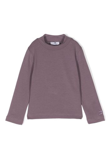 Elisabetta Franchi La Mia Bambina logo-embroidered cotton sweatshirt - Viola