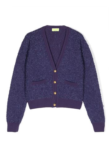 Elisabetta Franchi La Mia Bambina V-neck wool cardigan - Viola