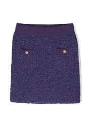 Elisabetta Franchi La Mia Bambina elasticated bouclé miniskirt - Viola