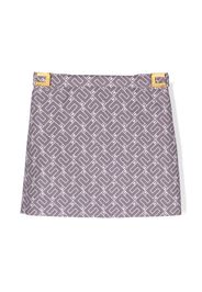 Elisabetta Franchi La Mia Bambina monogram-print stretch miniskirt - Viola