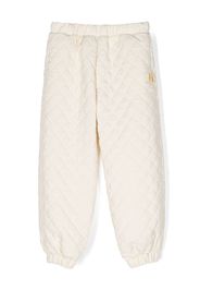 Elisabetta Franchi La Mia Bambina logo-plaque quilted track pants - Toni neutri