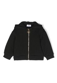 Elisabetta Franchi La Mia Bambina monogram-embossed hooded jacket - Nero