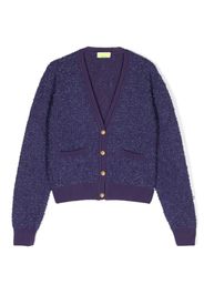 Elisabetta Franchi La Mia Bambina V-neck wool cardigan - Viola