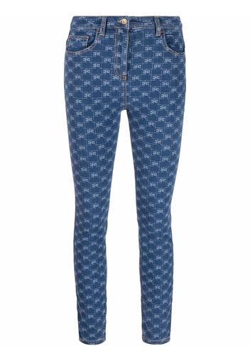 Elisabetta Franchi logo-print skinny jeans - Blu