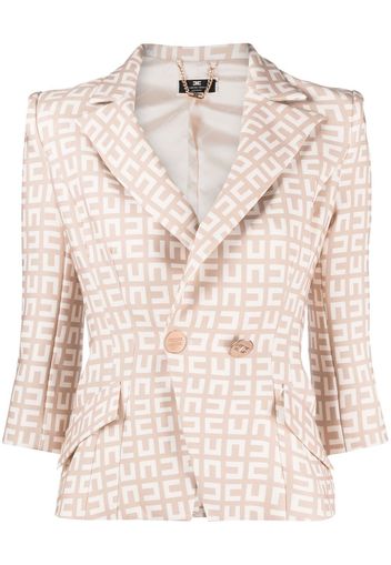 Elisabetta Franchi double-breasted logo-print blazer - Rosa