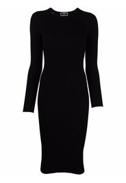 Elisabetta Franchi body knitted backless dress - Nero