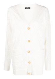 Elisabetta Franchi Cardigan con logo goffrato - Bianco