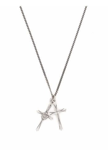 Emanuele Bicocchi double cross necklace - Argento