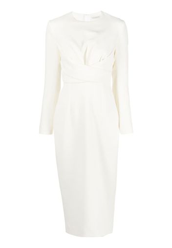 Emilia Wickstead Emmett wrap-detail midi dress - Toni neutri