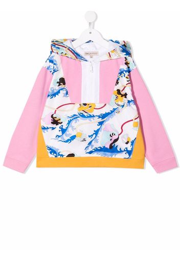 Emilio Pucci Junior colourblock pullover hoodie - Rosa