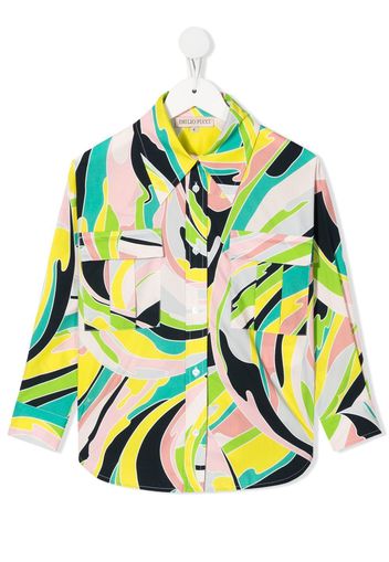 Emilio Pucci Junior graphic-print long-sleeve shirt - Verde