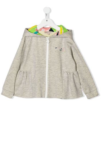 Emilio Pucci Junior embroidered-logo hoodie - Toni neutri