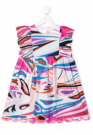 Emilio Pucci Junior abstract-print ruffle dress - Rosa