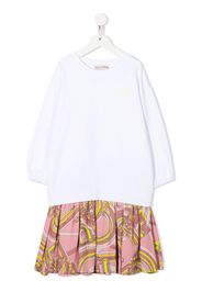 Emilio Pucci Junior logo-patch layered dress - Bianco