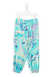 Emilio Pucci Junior abstract-print velvet trousers - Blu