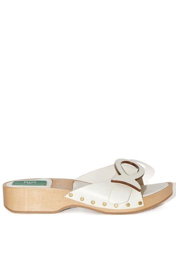 Emilio Pucci patch-detail open-toe sandals - Bianco