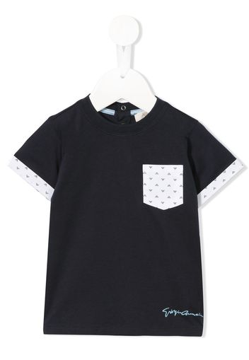 Emporio Armani Kids T-shirt con taschino - Blu