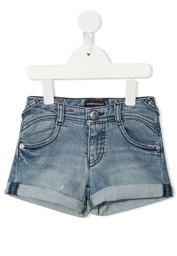 Shorts denim con risvolto