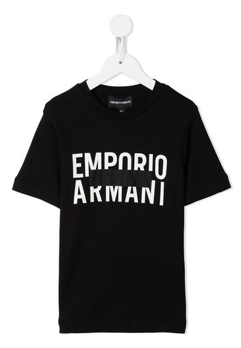 Emporio Armani Kids logo-print cotton T-shirt - Nero