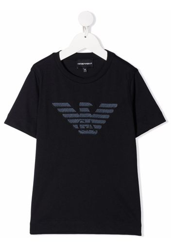 Emporio Armani Kids logo-print short-sleeve T-shirt - Blu